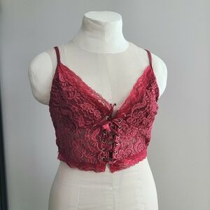✨2/$15-Red Lace Corset Bralet Top